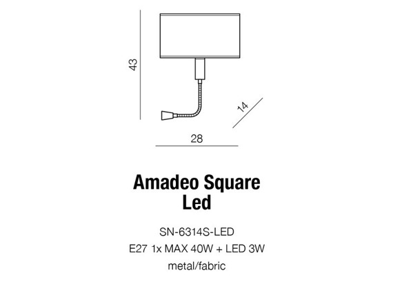 Amadeo SN-6314S-LED Azzardo Lampa ścienna
