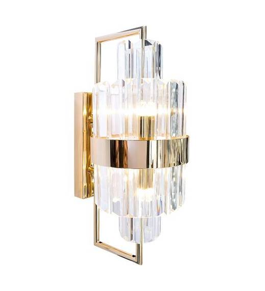 Kinkiet Kryształowy złoty w stylu Nowojorskim Berella Light Soma Wall 4 BL5362