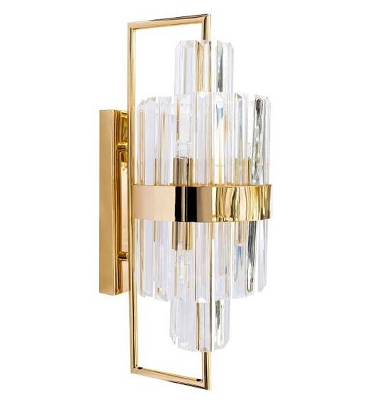 Kinkiet szklany złoty w stylu Nowojorskim Berella Light Soma Wall 8 BL5363