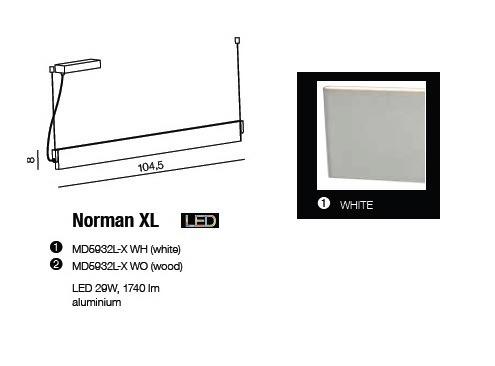 Oprawa Wisząca Norman XL AZ1685 biała Azzardo